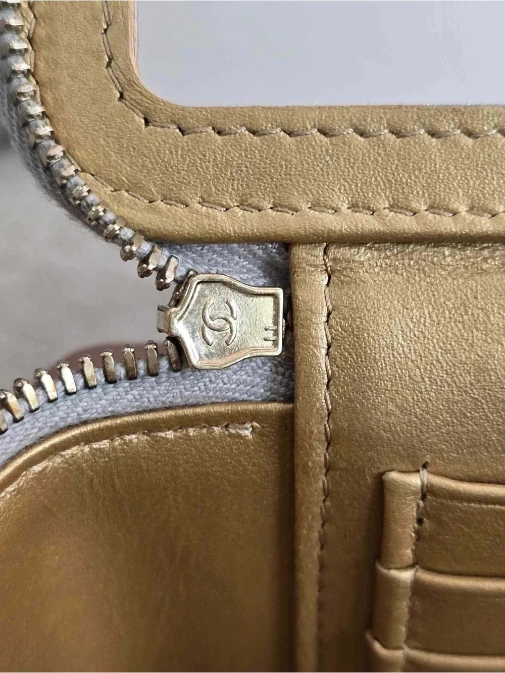CHANEL Quilted Lambskin Pearl Crush Vanity in Gray with Gold Hardware